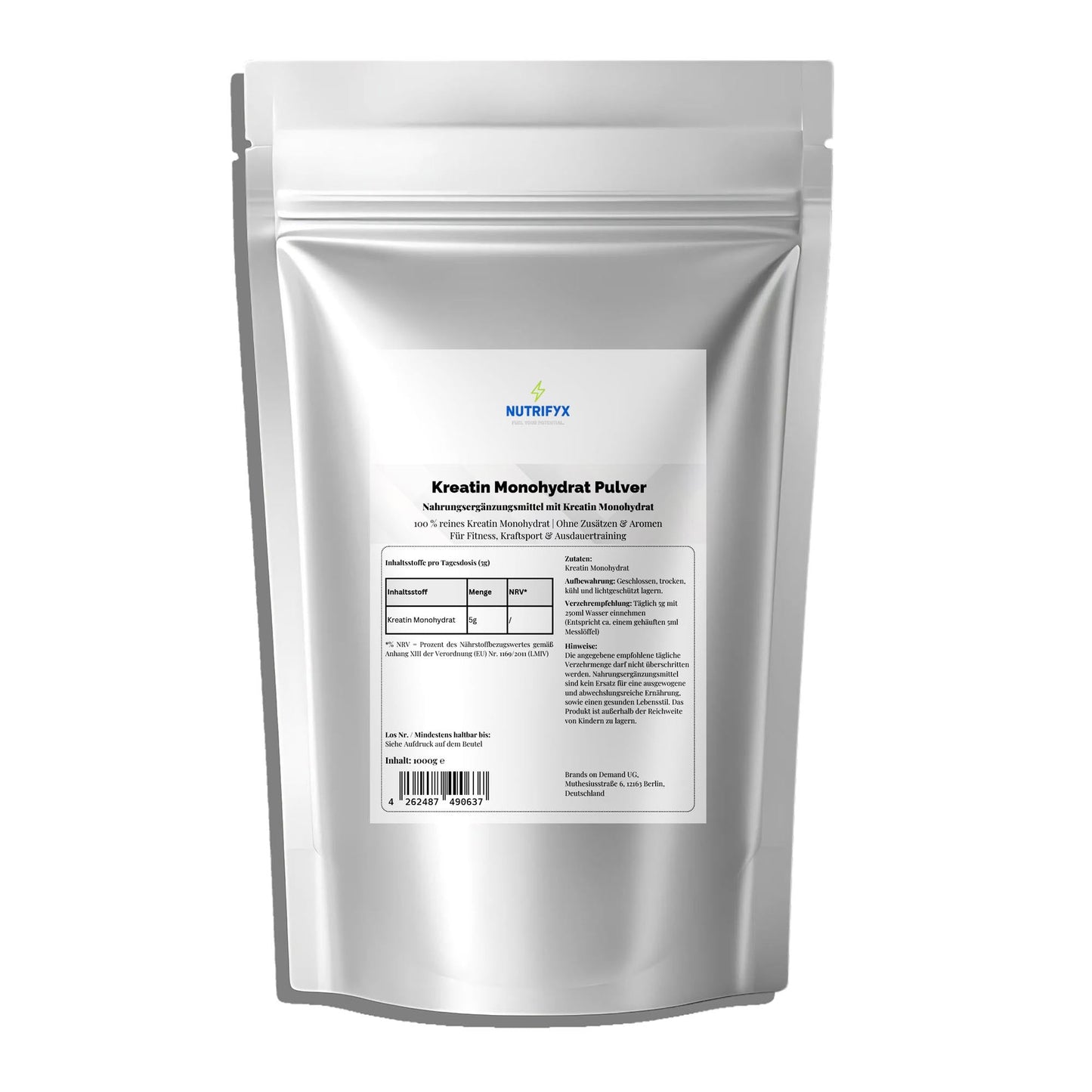 Kreatin Monohydrat - 1000g Doypack - Supplements and more Nahrungsergänzungsmittel
