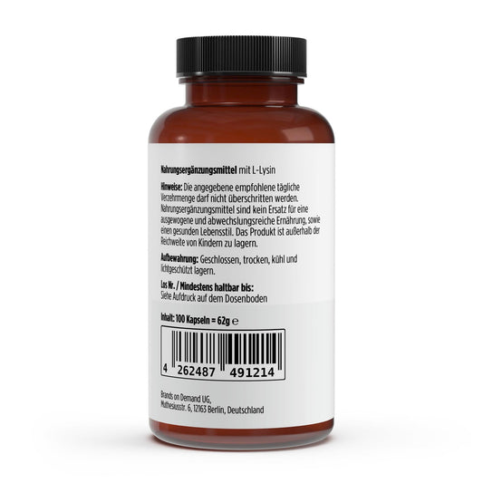 L - Lysin - 100 Kapseln - Supplements and more Nahrungsergänzungsmittel
