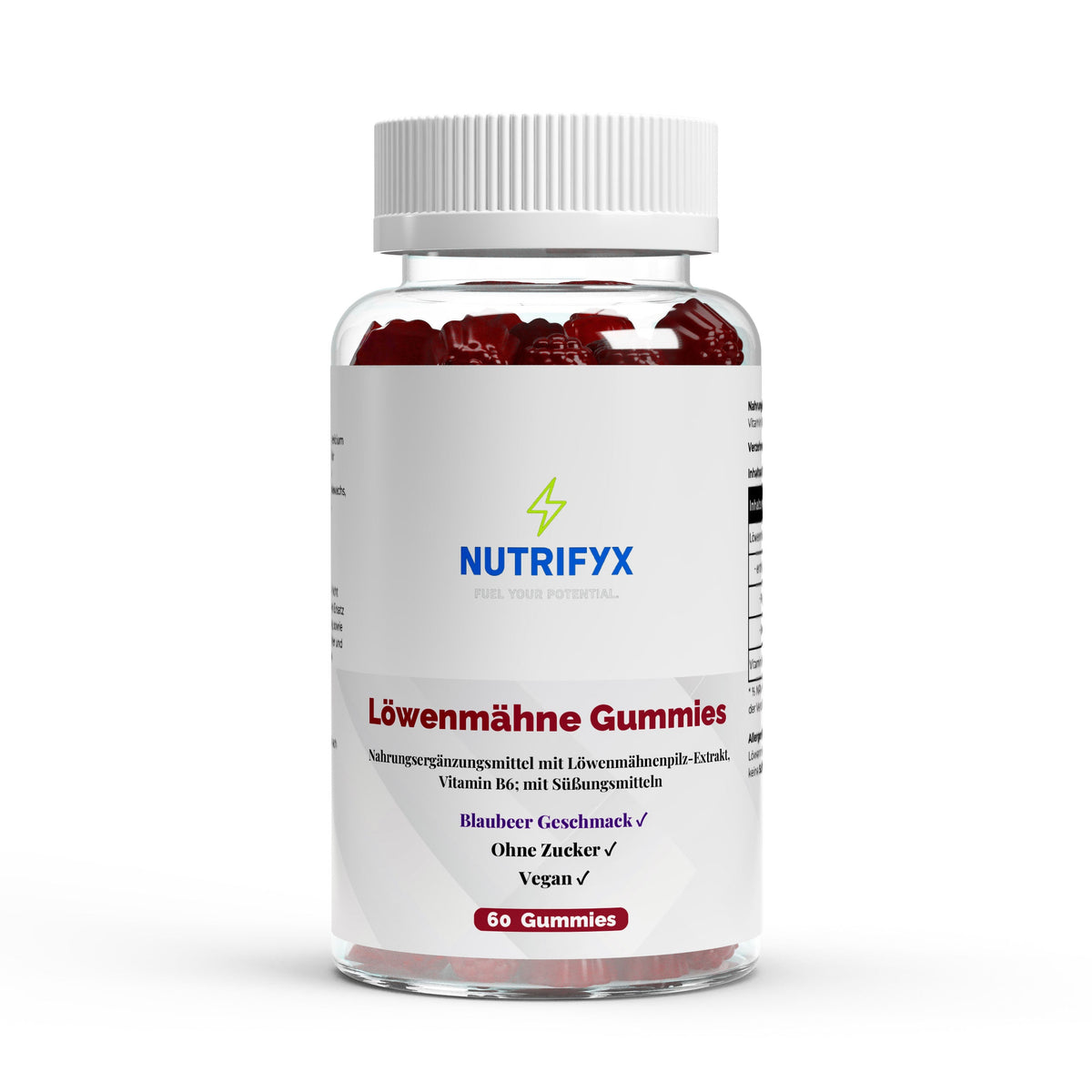 Löwenmähne + Vitamin B6 Gummies - 60 Stk. - Supplements and more Nahrungsergänzungsmittel