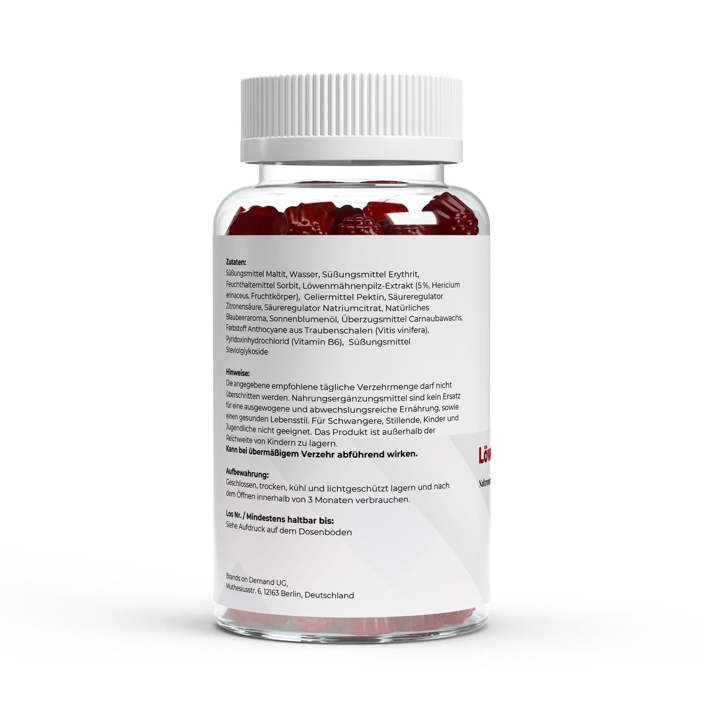 Löwenmähne + Vitamin B6 Gummies - 60 Stk. - Supplements and more Nahrungsergänzungsmittel