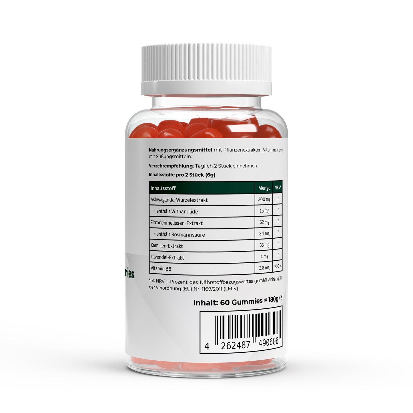 Premium Ashwagandha Gummies 300 + Vitamin B6, - 60 Stk - Supplements and more Nahrungsergänzungsmittel