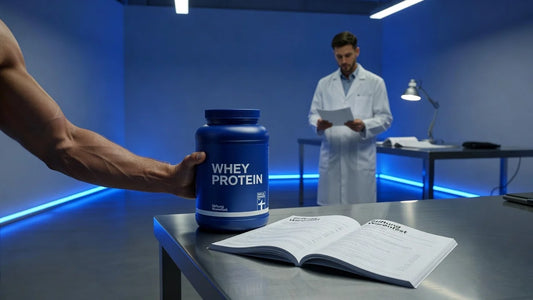 Professional header image for industry analysis: Whey Protein im Stiftung Warentest: Was der Test wirklich...