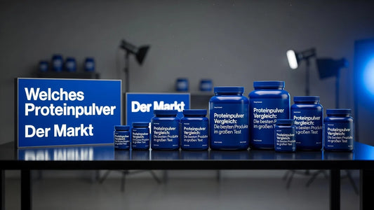 Professional header image for comparison analysis: Proteinpulver Vergleich: Die besten Produkte im großen Test