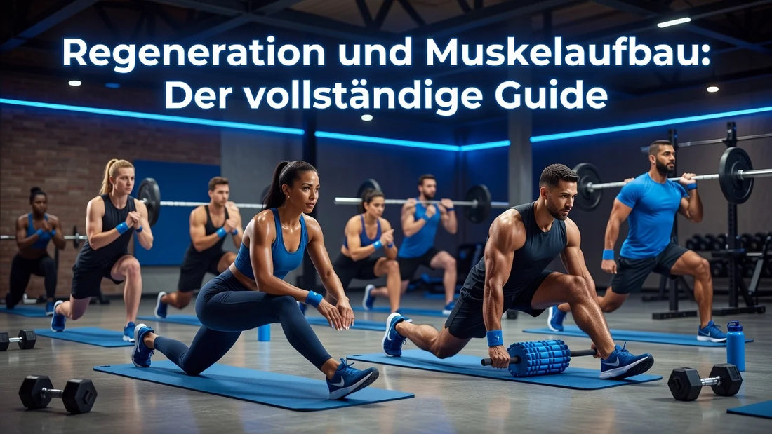 Professional header image for educational tutorial: Regeneration und Muskelaufbau: Der vollständige Guide