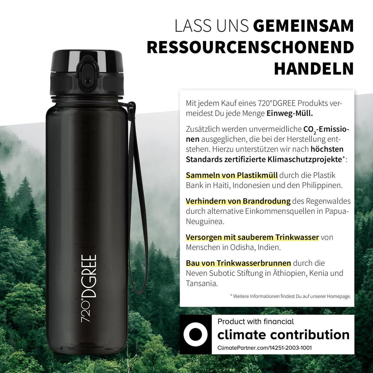 720°DGREE Trinkflasche 1l uberBottle Sieb - BPA-Frei, mehr als 40 Farben - Supplements and more Nahrungsergänzungsmittel