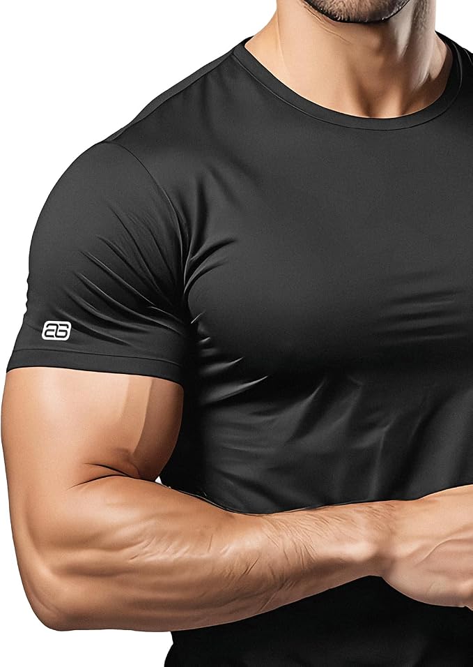 Active T-Shirt | Black - Fitness T-Shirt Short Sleeve Men's Functional & Quick-Drying Sports Shirt, Workout Gym Shirt - Supplements and more Nahrungsergänzungsmittel