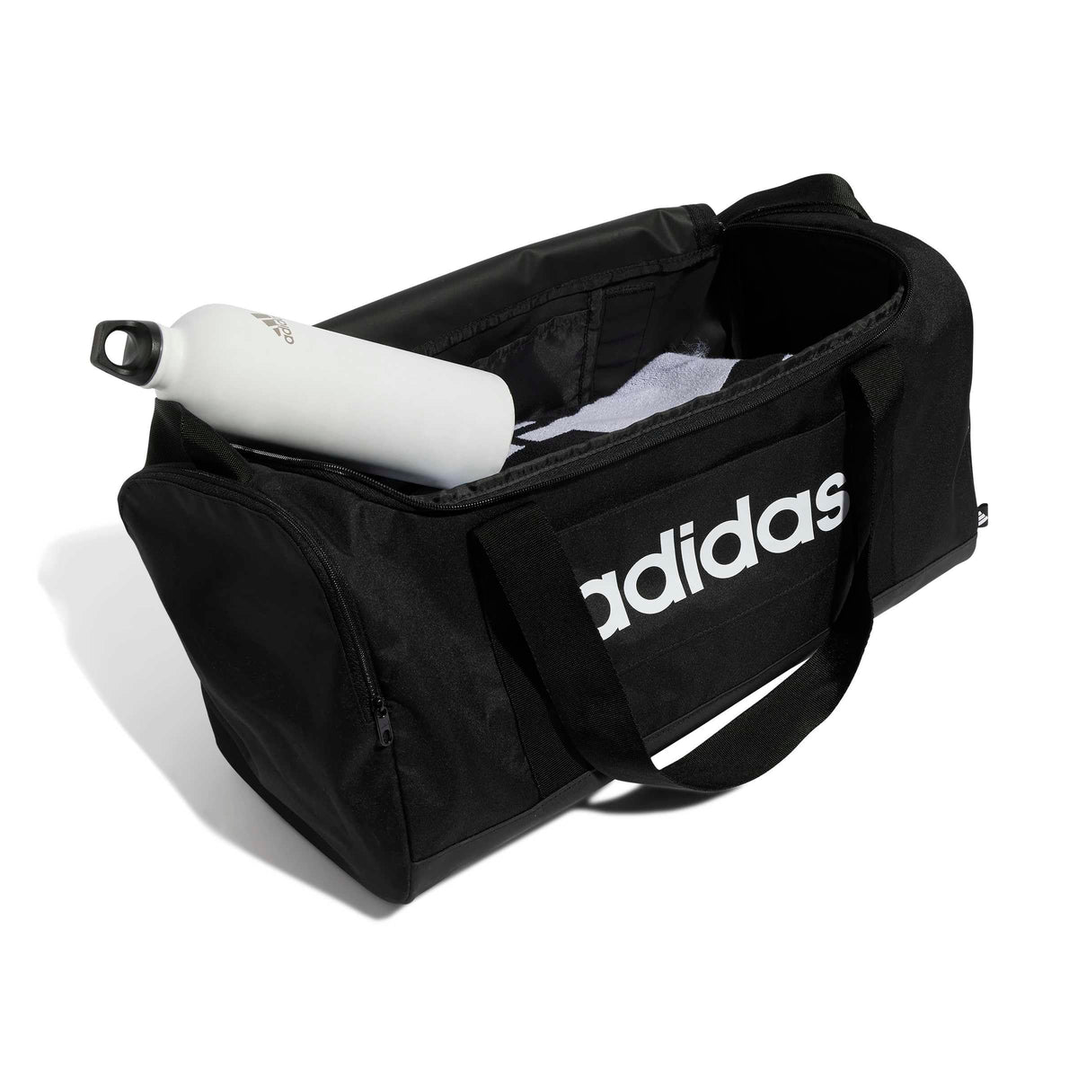 adidas Unisex Essentials Linear Duffel Bag Duffel Bag, Black/Black/White, S - Supplements and more Nahrungsergänzungsmittel