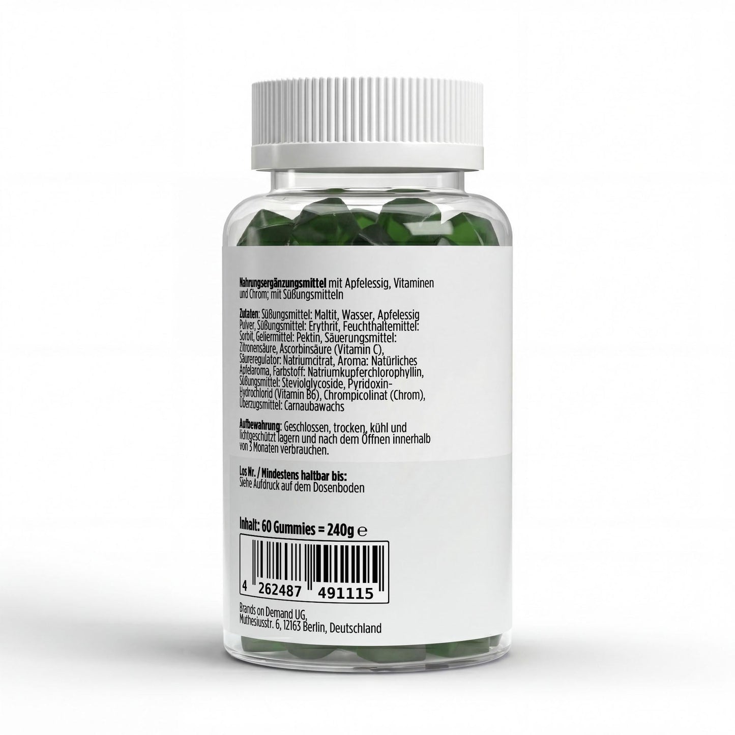 Apfelessig + C + B6 + Chrom Gummies - 60 Stk - Supplements and more Nahrungsergänzungsmittel