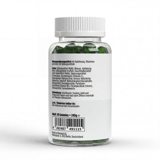 Apfelessig + C + B6 + Chrom Gummies - 60 Stk - Supplements and more Nahrungsergänzungsmittel
