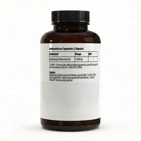 Apfelessig Extrakt Kapseln (600mg je Kapsel) - 120 vegane Kapseln - Supplements and more Nahrungsergänzungsmittel