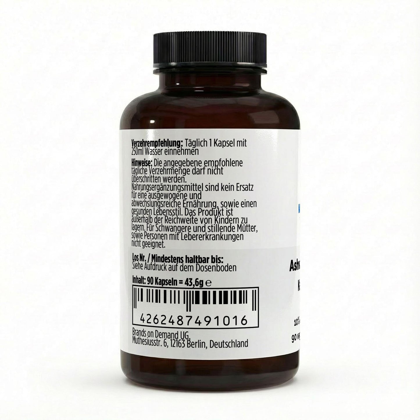 Ashwagandha (10% Withanolide) - 90 vegane Kapseln - Supplements and more Nahrungsergänzungsmittel