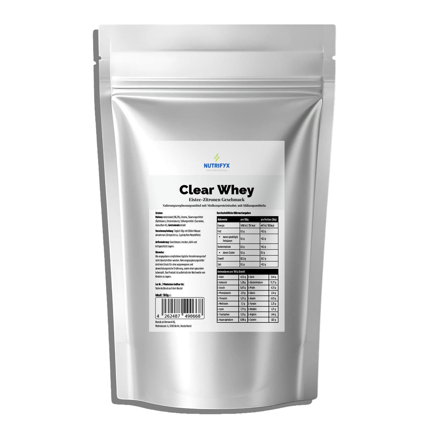 Clear Whey Protein Eistee Zitrone - 500g - Supplements and more Nahrungsergänzungsmittel