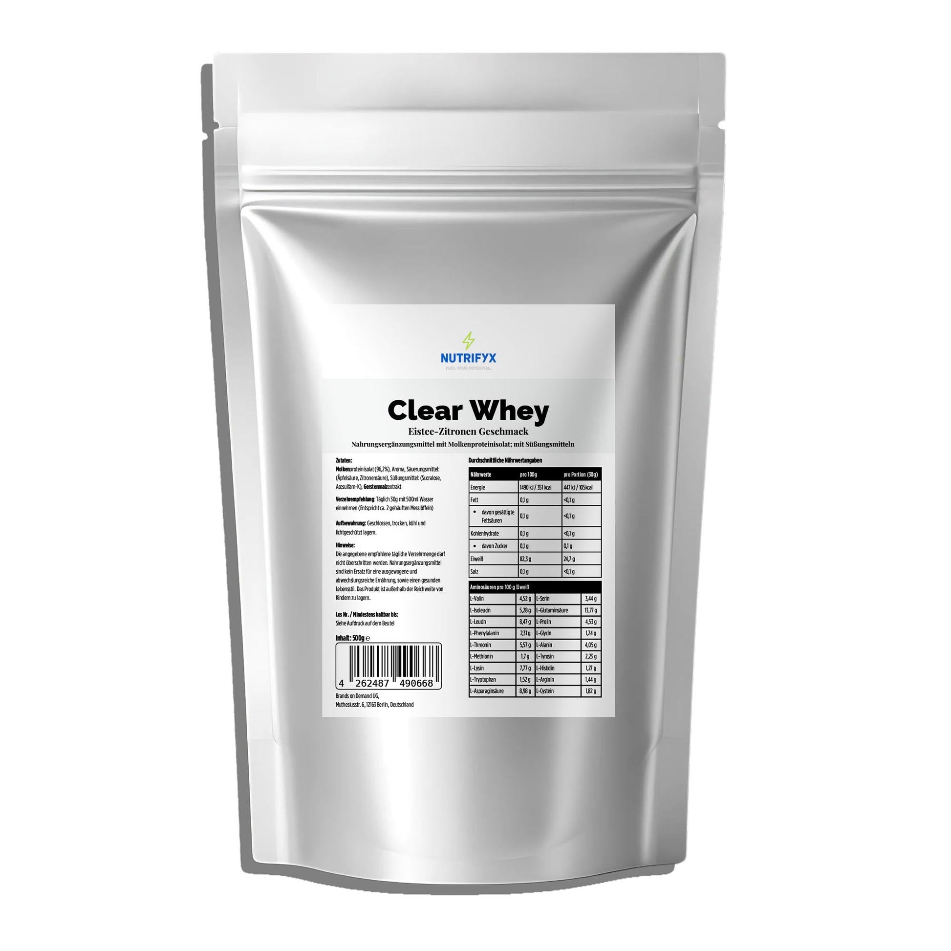 Clear Whey Protein Eistee Zitrone - 500g - Supplements and more Nahrungsergänzungsmittel