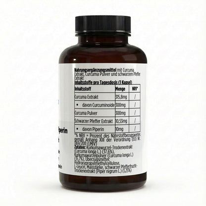 Curcuma (95% Curcumin) + Piperin - 60 vegane Kapseln - Supplements and more Nahrungsergänzungsmittel