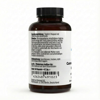 Curcuma (95% Curcumin) + Piperin - 60 vegane Kapseln - Supplements and more Nahrungsergänzungsmittel