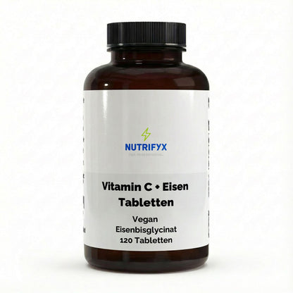 Eisen + Vitamin C - 120 vegane Tabletten - Supplements and more Nahrungsergänzungsmittel