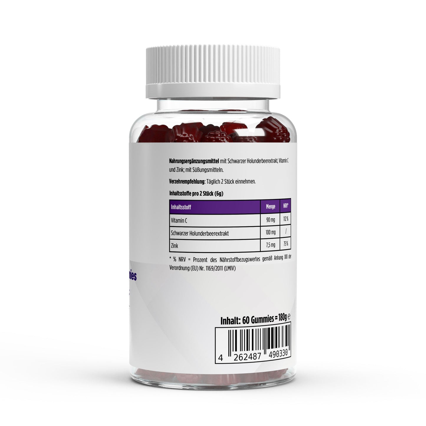 Elderberry + Vitamin C + Zink Gummies - 60 Stk. - Supplements and more Nahrungsergänzungsmittel