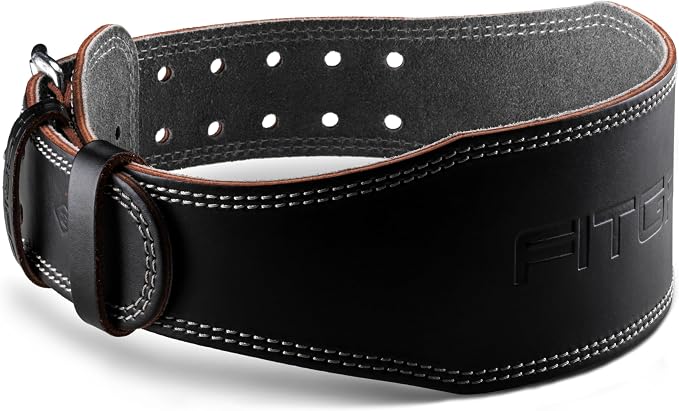 Fitgriff Classic Weight Lifting Belt - 100% Leather - for Men and Women - Belt for Bodybuilding, Strength Training, Weightlifting - Classic Leather Weightlifting Belt - Supplements and more Nahrungsergänzungsmittel