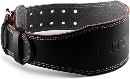 Fitgriff Classic Weight Lifting Belt - 100% Leather - for Men and Women - Belt for Bodybuilding, Strength Training, Weightlifting - Classic Leather Weightlifting Belt - Supplements and more Nahrungsergänzungsmittel