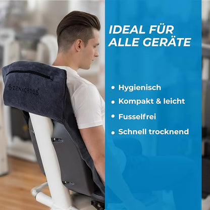 Fitness Towel Microfibre 120 x 50 cm - Quick-Drying Zip Pocket - Soft Sports Towel for Gym & Gym - Supplements and more Nahrungsergänzungsmittel