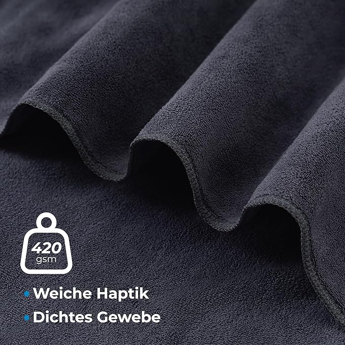 Fitness Towel Microfibre 120 x 50 cm - Quick-Drying Zip Pocket - Soft Sports Towel for Gym & Gym - Supplements and more Nahrungsergänzungsmittel
