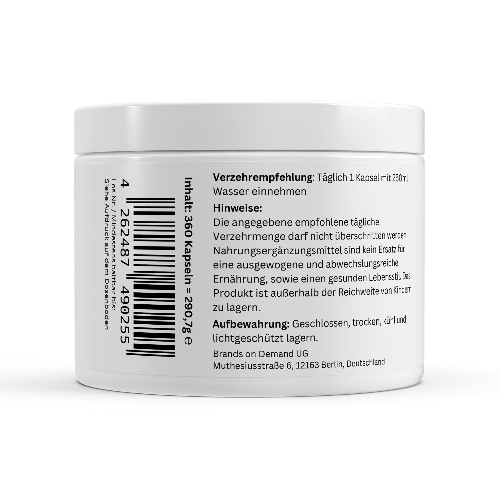 Gepuffertes Vitamin C 500mg - 360 Kapseln - Supplements and more Nahrungsergänzungsmittel