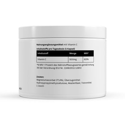 Gepuffertes Vitamin C 500mg - 360 Kapseln - Supplements and more Nahrungsergänzungsmittel