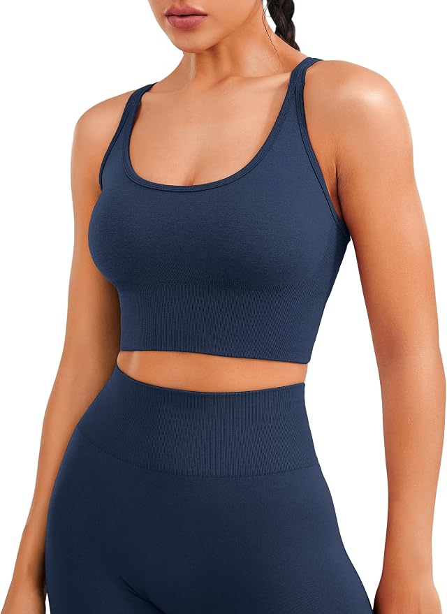 JOYSPELS Women's Sports Bra Without Underwire Padded Crossed Back Push Up Strapless Bra Crop Tops Workout Bra Seamless Fitness - Supplements and more Nahrungsergänzungsmittel