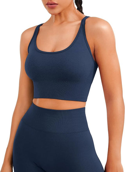 JOYSPELS Women's Sports Bra Without Underwire Padded Crossed Back Push Up Strapless Bra Crop Tops Workout Bra Seamless Fitness - Supplements and more Nahrungsergänzungsmittel
