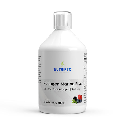 Kollagen Marine Plus+ - 50 Shots - Wildbeere - 500ml - Supplements and more Nahrungsergänzungsmittel