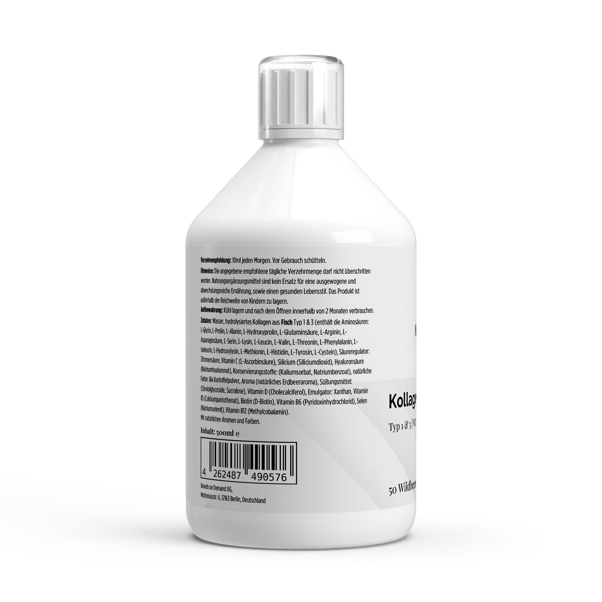 Kollagen Marine Plus+ - 50 Shots - Wildbeere - 500ml - Supplements and more Nahrungsergänzungsmittel