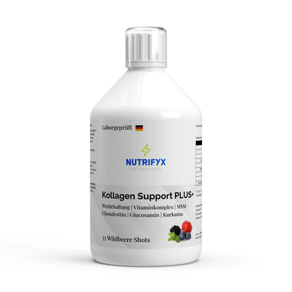 Kollagen Support PLUS+ Shots - Wild Berry - 500ml - Supplements and more Nahrungsergänzungsmittel