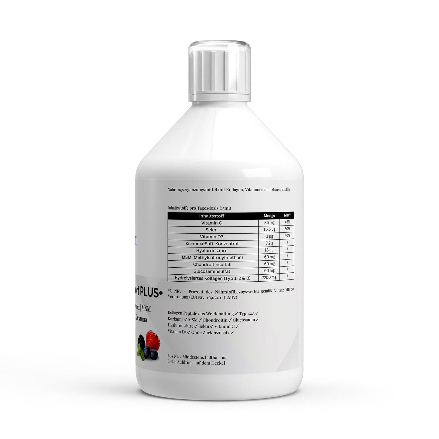 Kollagen Support PLUS+ Shots - Wild Berry - 500ml - Supplements and more Nahrungsergänzungsmittel
