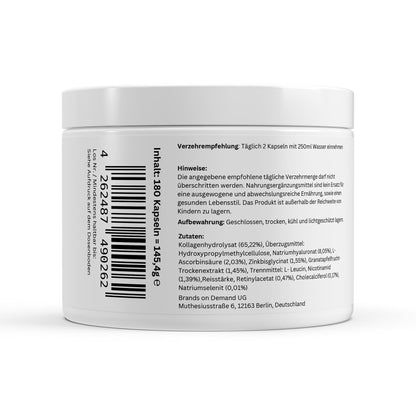 Kollagenhydrolysat PLUS Haut Haare Nägel - 180 Kapseln - Supplements and more Nahrungsergänzungsmittel