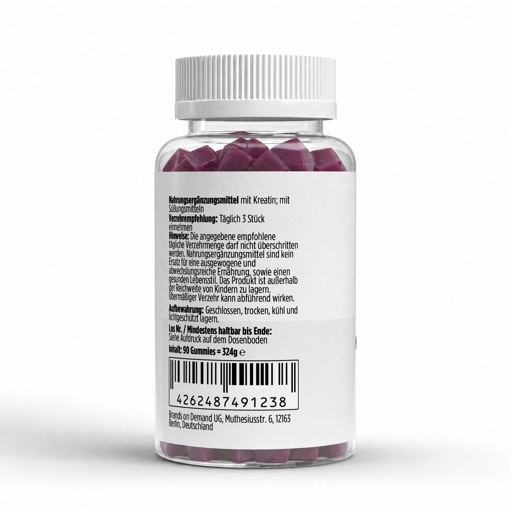 Kreatin Gummies Kirsche - 90 Stk. - Supplements and more Nahrungsergänzungsmittel