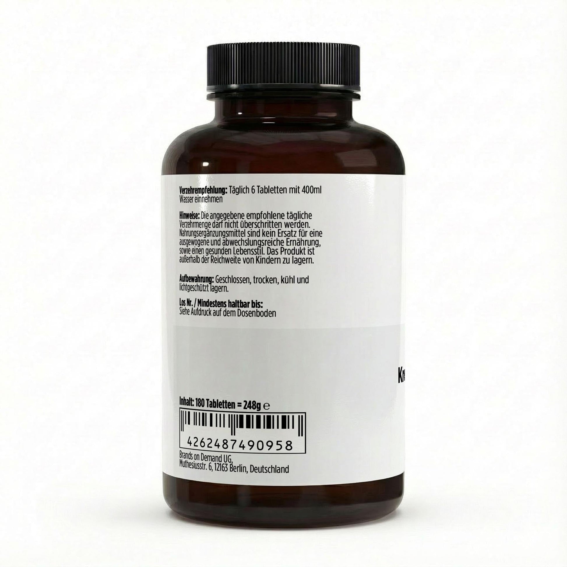 Kreatin Monohydrat - 180 vegane Tabletten - Supplements and more Nahrungsergänzungsmittel