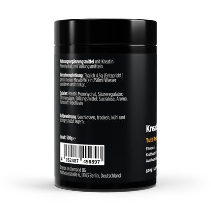 Kreatin Monohydrat Tutti Frutti - 500g - Supplements and more Nahrungsergänzungsmittel