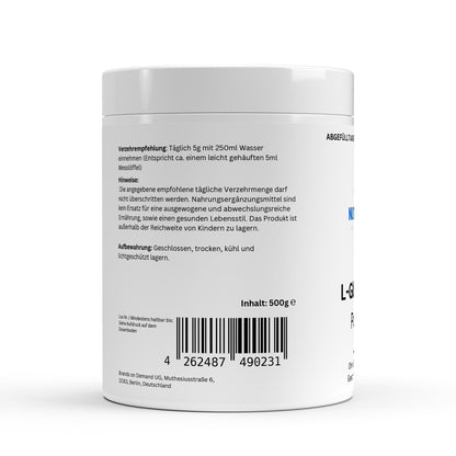 L - Glutamin Pulver - 500g - Supplements and more Nahrungsergänzungsmittel