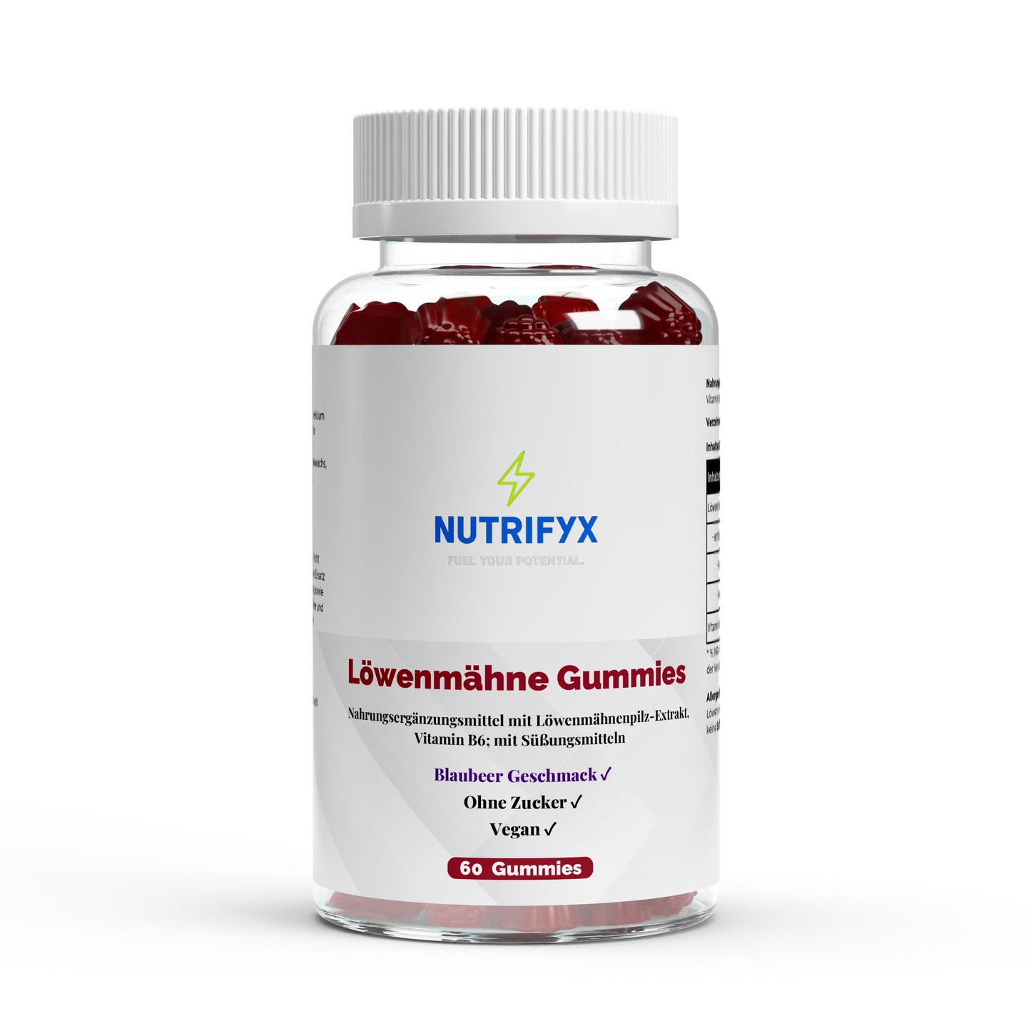 Löwenmähne + Vitamin B6 Gummies - 60 Stk. - Supplements and more Nahrungsergänzungsmittel