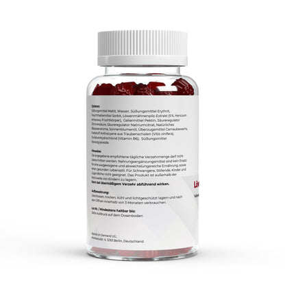 Löwenmähne + Vitamin B6 Gummies - 60 Stk. - Supplements and more Nahrungsergänzungsmittel
