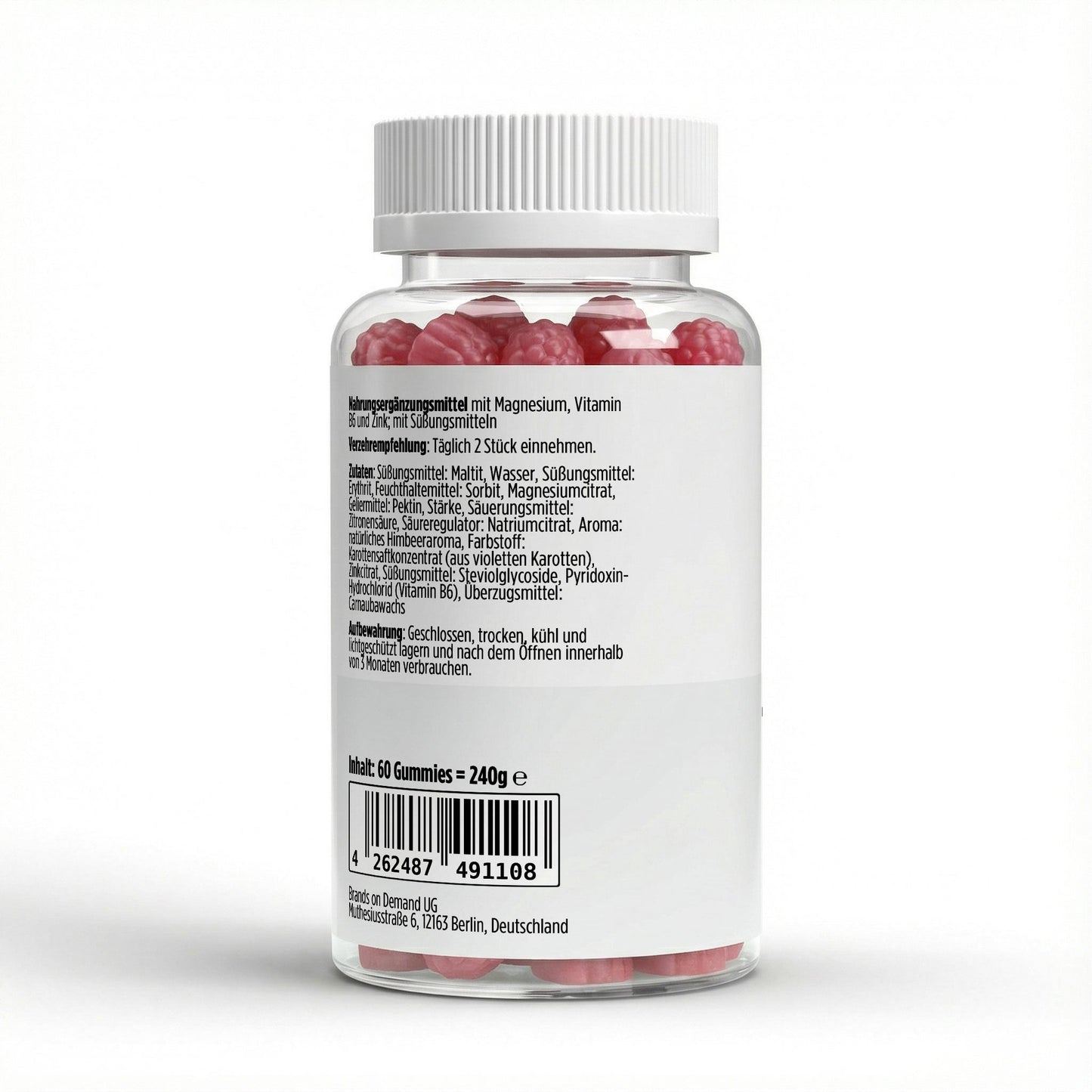 Magnesium + Zink + B6 Gummies - 60 Stk. - Supplements and more Nahrungsergänzungsmittel