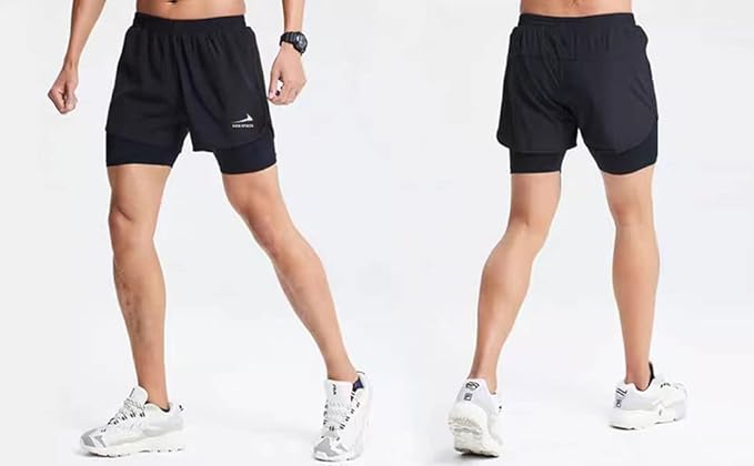 Men's Running Shorts 2 in 1 Shorts Gym Athletic Shorts Outdoor Marathon Workout Training Shorts - Supplements and more Nahrungsergänzungsmittel