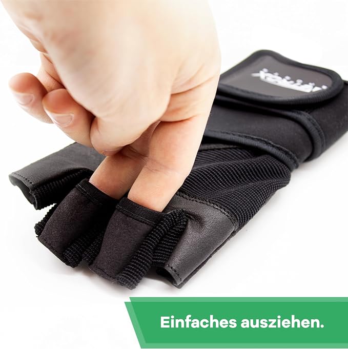 Netrox Sports Leather Training Gloves with 40 cm Wrist Bandage for Strength Training Strength Sports Fitness Gloves Gym with Wrist Protection Men and Women Sports Gloves Fitness Gloves - Supplements and more Nahrungsergänzungsmittel