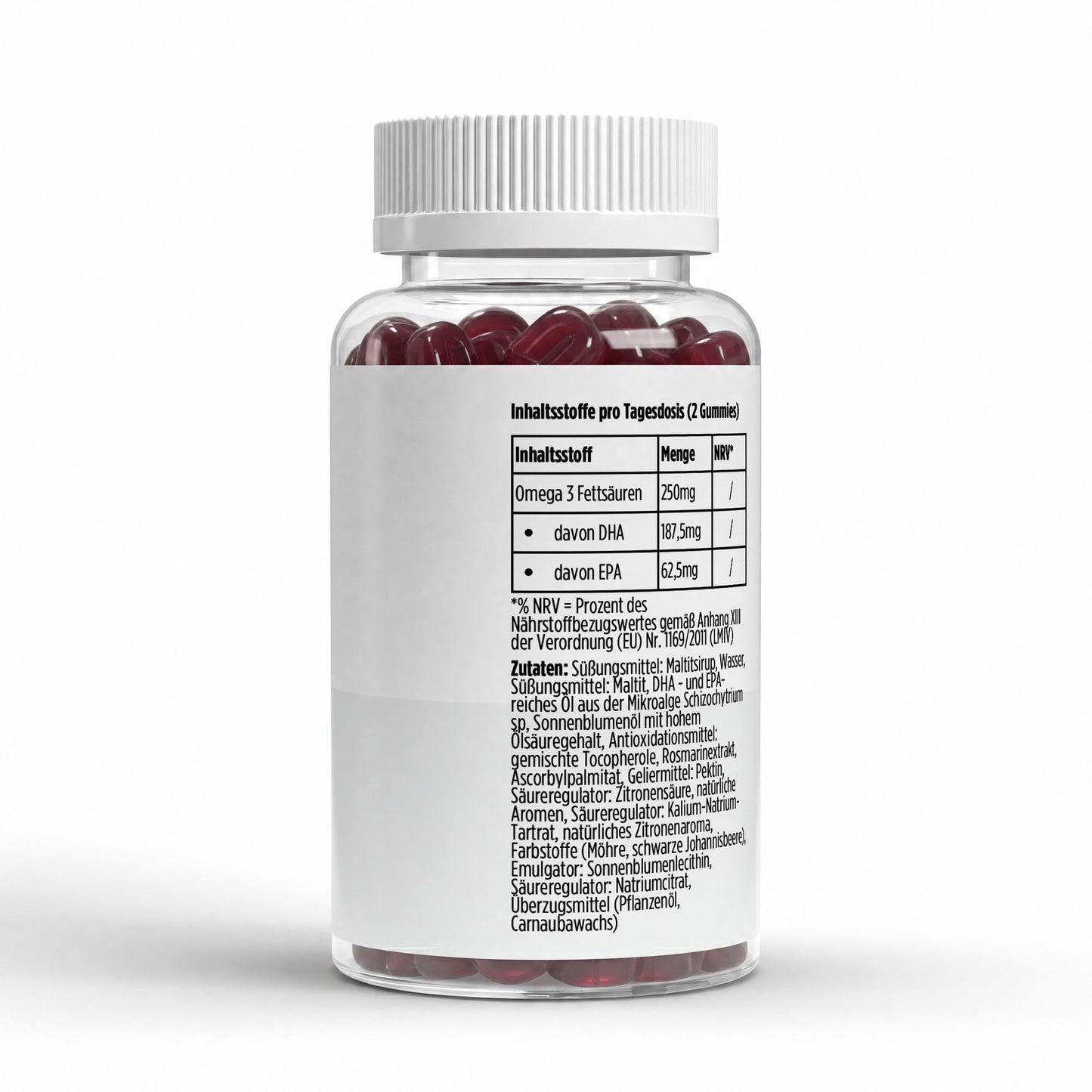 Omega 3 Gummies Kids - Himbeere - 60 vegane Gummies - Supplements and more Nahrungsergänzungsmittel