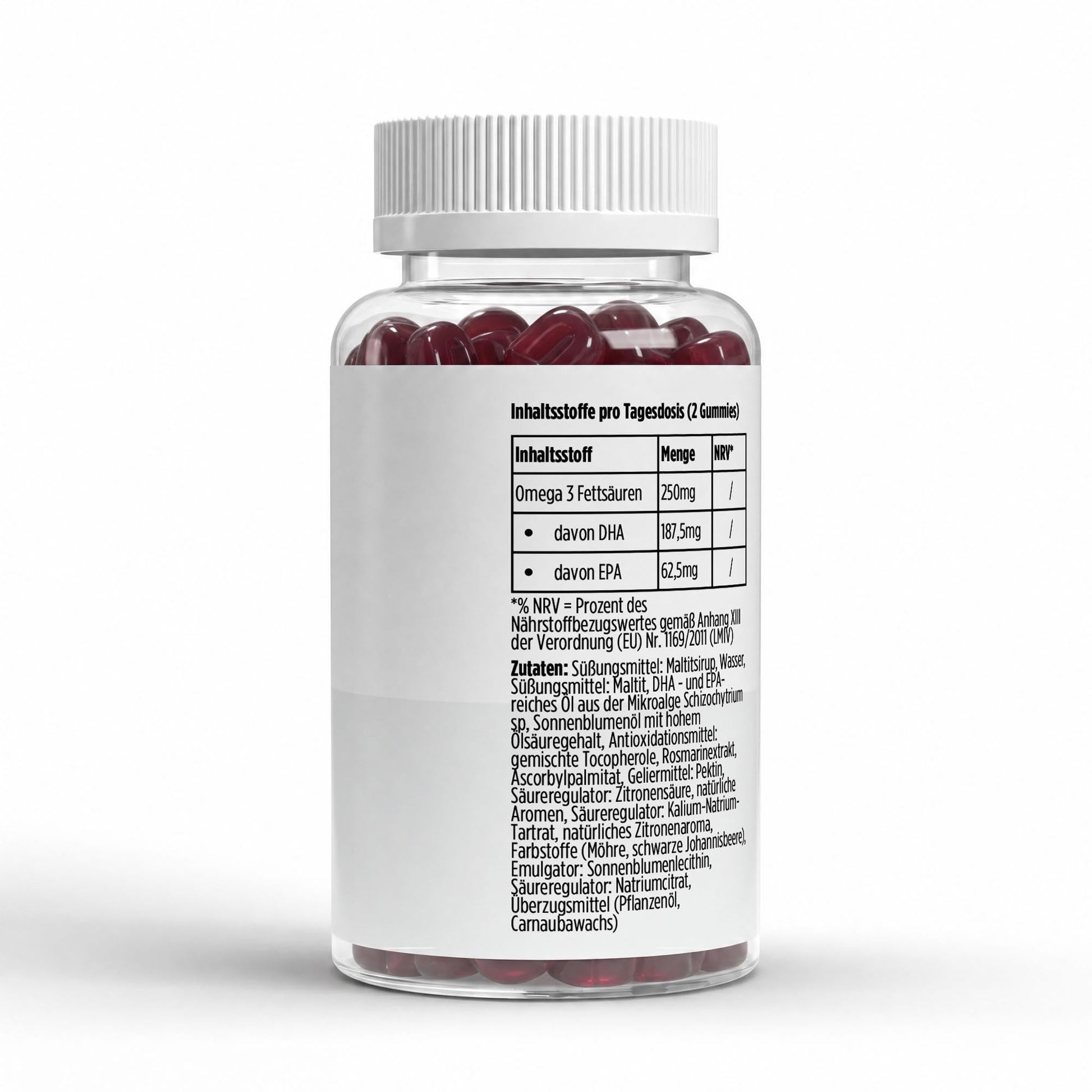 Omega 3 Gummies Kids - Himbeere - 60 vegane Gummies - Supplements and more Nahrungsergänzungsmittel