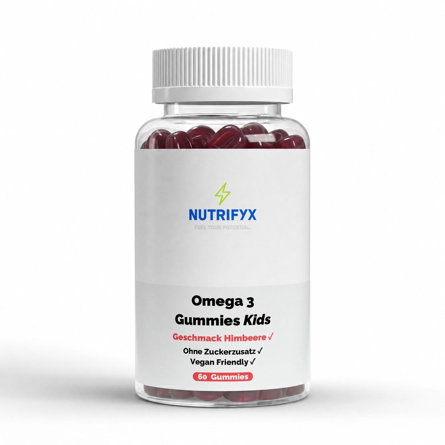 Omega 3 Gummies Kids - Himbeere - 60 vegane Gummies - Supplements and more Nahrungsergänzungsmittel