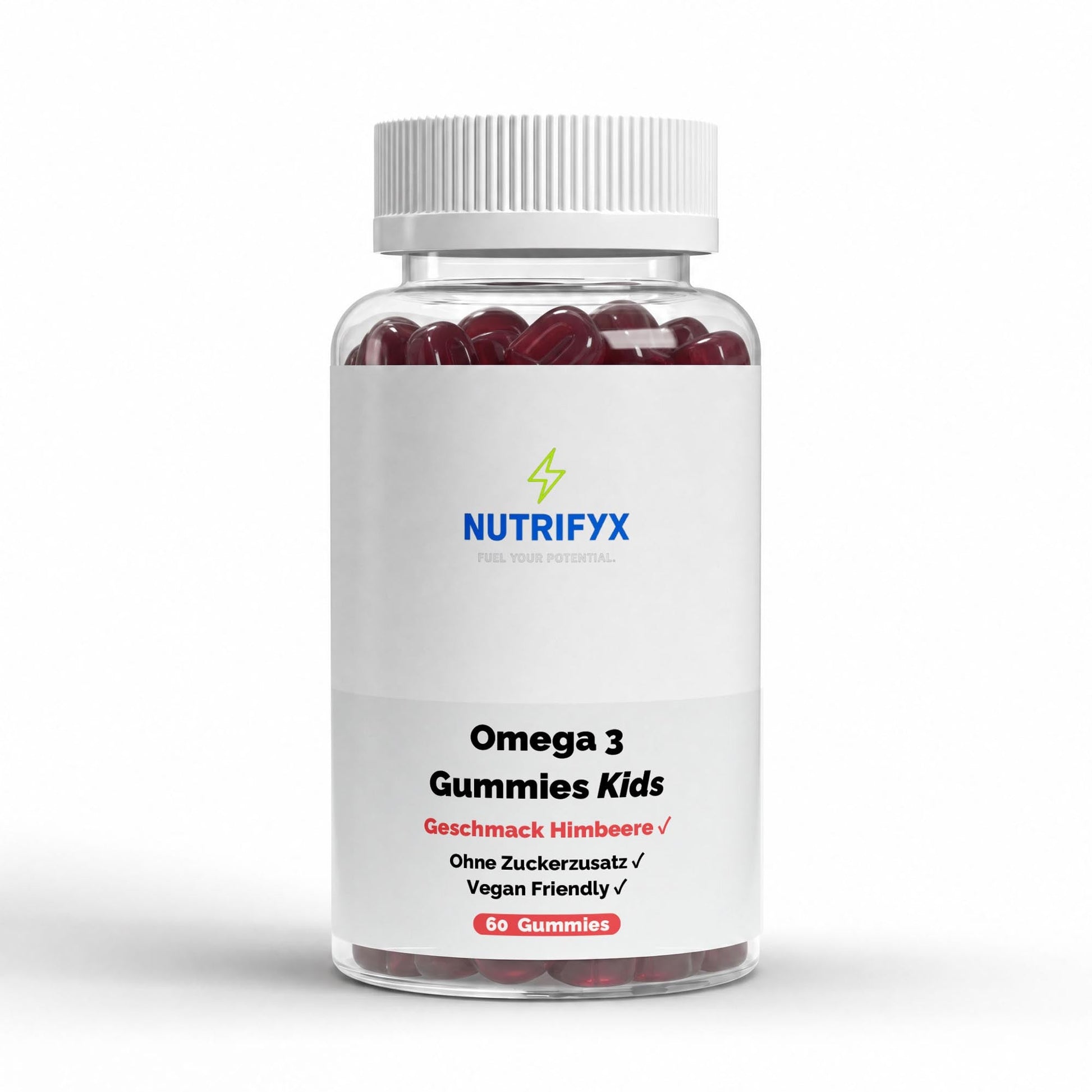 Omega 3 Gummies Kids - Himbeere - 60 vegane Gummies - Supplements and more Nahrungsergänzungsmittel