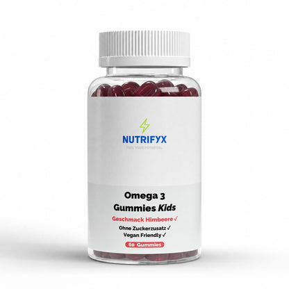Omega 3 Gummies Kids - Himbeere - 60 vegane Gummies - Supplements and more Nahrungsergänzungsmittel