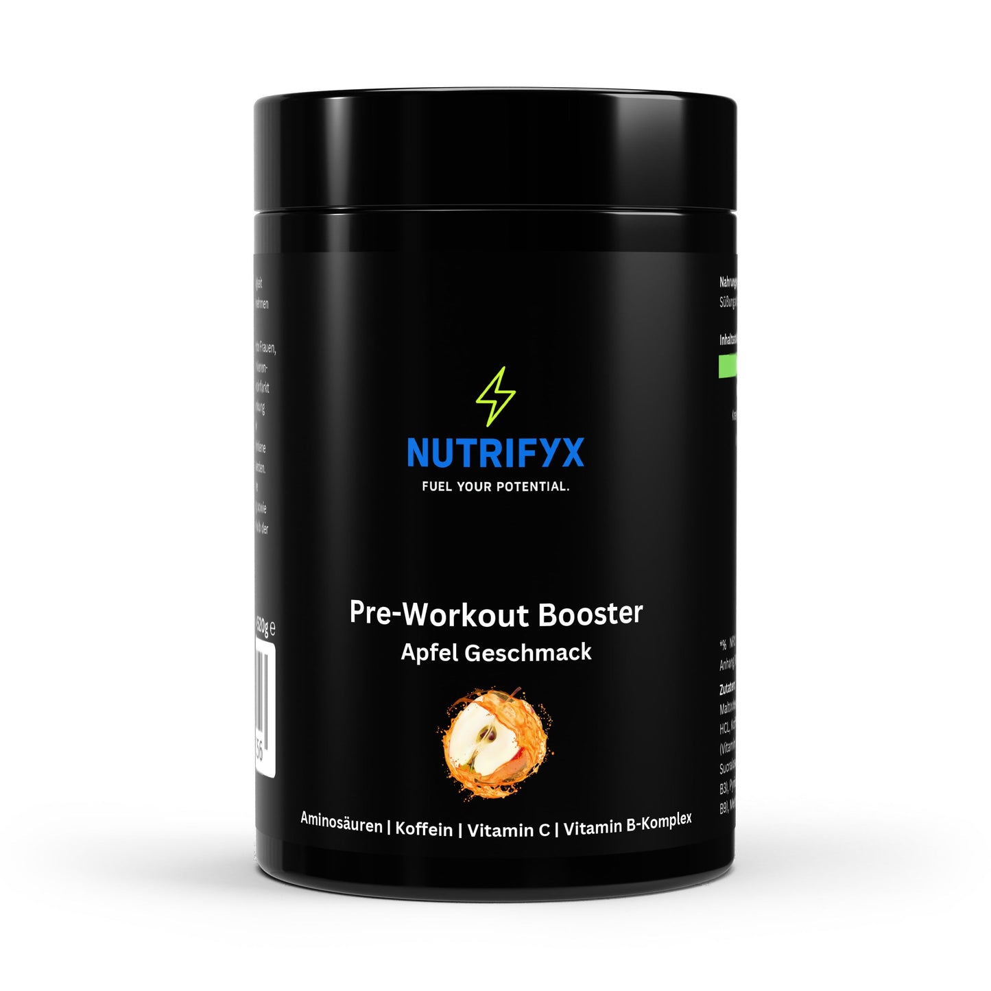 Pre - Workout Booster Apfel - 520g - Supplements and more Nahrungsergänzungsmittel