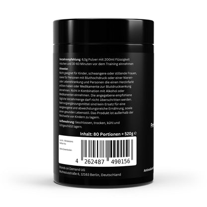 Pre - Workout Booster Apfel - 520g - Supplements and more Nahrungsergänzungsmittel